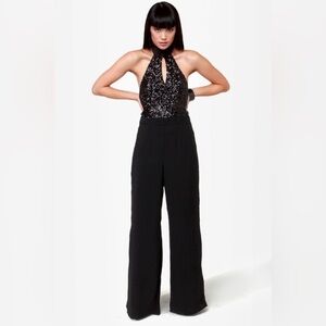 Elegant Black Halter Jumpsuit
